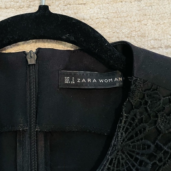 Zara Black Lace Sleeveless Peplum Top - Picture 6 of 6